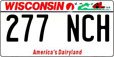 WI license plate 277NCH