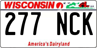 WI license plate 277NCK