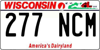 WI license plate 277NCM