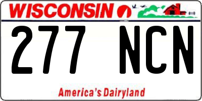 WI license plate 277NCN