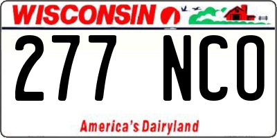 WI license plate 277NCO