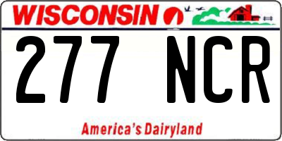 WI license plate 277NCR