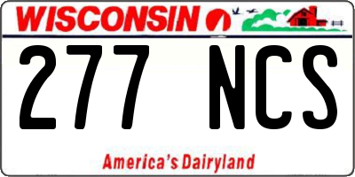 WI license plate 277NCS