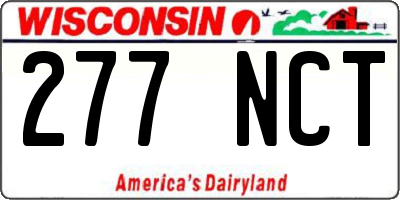 WI license plate 277NCT