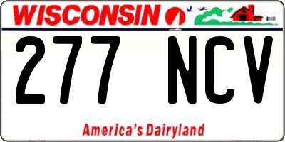 WI license plate 277NCV