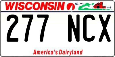 WI license plate 277NCX