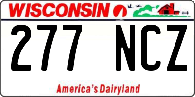 WI license plate 277NCZ