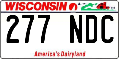 WI license plate 277NDC