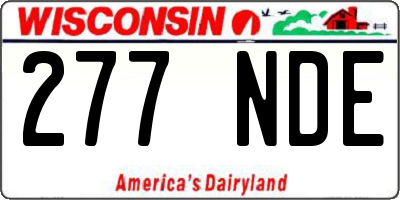 WI license plate 277NDE