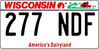 WI license plate 277NDF