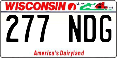 WI license plate 277NDG