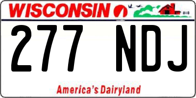 WI license plate 277NDJ