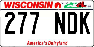 WI license plate 277NDK