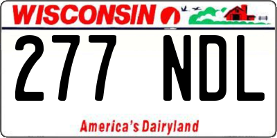 WI license plate 277NDL