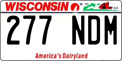 WI license plate 277NDM