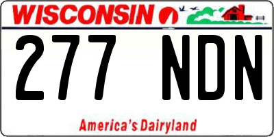 WI license plate 277NDN