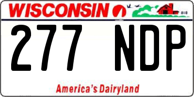 WI license plate 277NDP