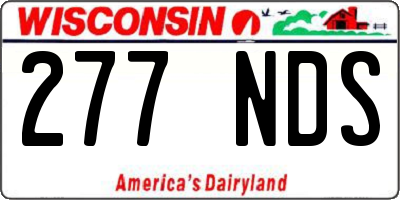 WI license plate 277NDS