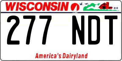 WI license plate 277NDT