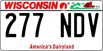 WI license plate 277NDV