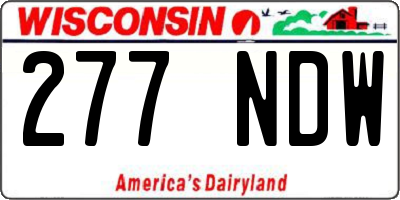 WI license plate 277NDW