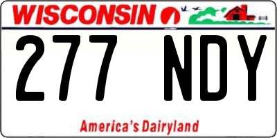 WI license plate 277NDY