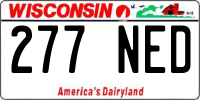 WI license plate 277NED