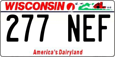 WI license plate 277NEF
