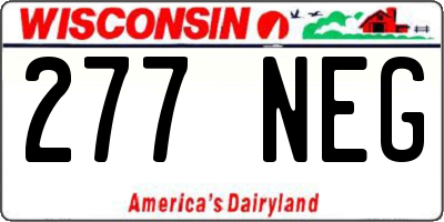 WI license plate 277NEG