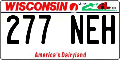 WI license plate 277NEH