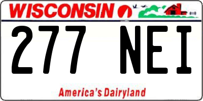 WI license plate 277NEI