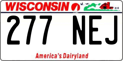 WI license plate 277NEJ