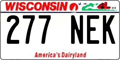 WI license plate 277NEK