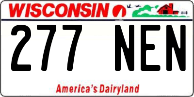 WI license plate 277NEN