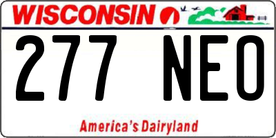 WI license plate 277NEO