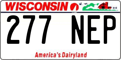 WI license plate 277NEP