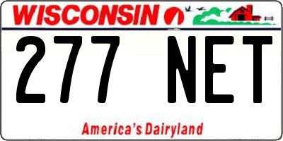 WI license plate 277NET