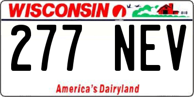 WI license plate 277NEV