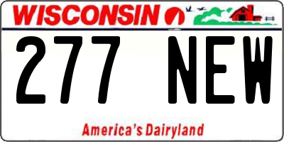 WI license plate 277NEW