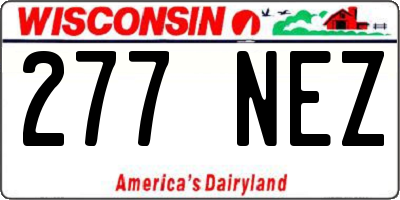 WI license plate 277NEZ