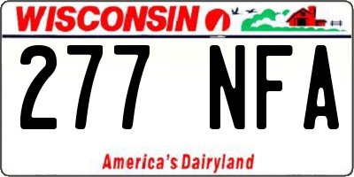 WI license plate 277NFA