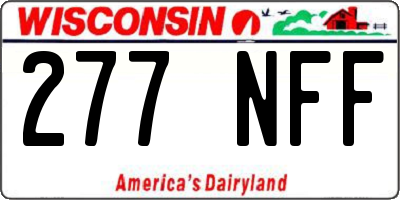 WI license plate 277NFF