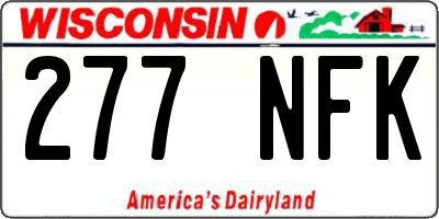 WI license plate 277NFK