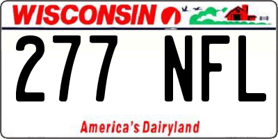 WI license plate 277NFL