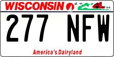 WI license plate 277NFW