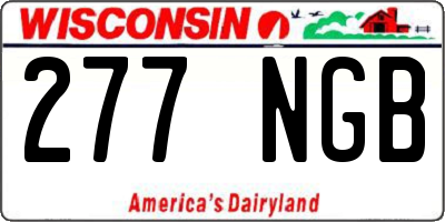 WI license plate 277NGB