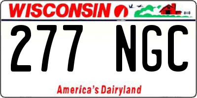 WI license plate 277NGC