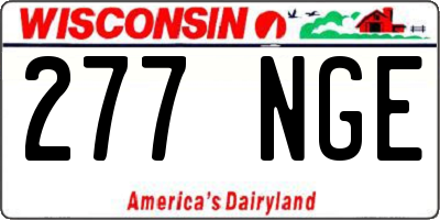 WI license plate 277NGE