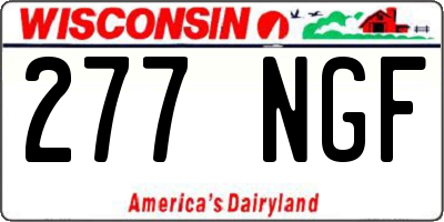 WI license plate 277NGF