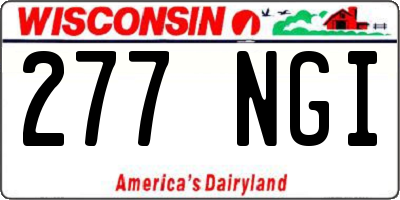 WI license plate 277NGI
